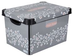 Корзина с крышкой 16,5х23,5х35см 0647 ANTRACITE FLOWERS