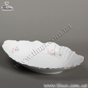 Блюдо для хлеба Bernadotte Бледные розы с платиновой каймой 34см