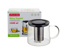 Чайник заварочный с крышкой и ситечком 1,5л KM-0776L