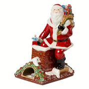 Подсвечник Christmas Toy Memory Санта на крыше 23,5х17х32см 1486026548