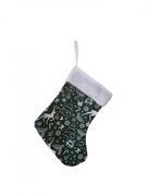 Декоративный Сапожок Зеленые олени с мехом 37х28см 4823093440838