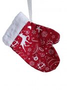 Декоративная Рукавичка Красные олени с мехом 19х25см 4823093440968