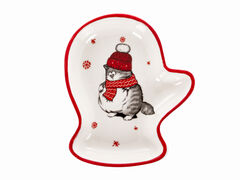 Блюдо фигурное Коты новогодние 15,3см 858-0140