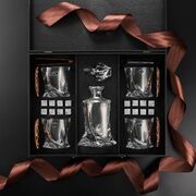 Подарочный набор для охлаждения виски со стаканами (4шт) и графином Bohemia Quadro Whisky Stones 340мл WS402D