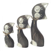 Набор статуэток Семья кошек голова набок 12/16/20см 19146e