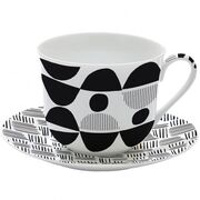 Чашка для завтрака с блюдцем Graffiti 400мл R1454#IGRAF