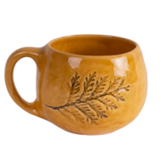 Чашка для чая Флора Хвоя Бочка Глазированная Желтая 350мл F010407121317