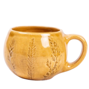 Чашка для чая Флора Разнотравье Широкая Глазированная Желтая 200мл F010209121318