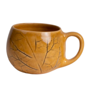 Чашка для чая Флора Лопух Широкая Глазированная Желтая 200мл F010209121316