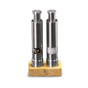 Набор мельниц для соли и перца на подставке Black Silver 15,5см BH-7783