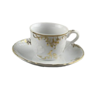 Набор чашек для кофе с блюдцами Rococo Золотые вензеля 100мл