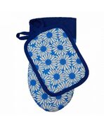 Набор прихваток Ромашки на синем 4823093431973 - в интернет-магазине Мир посуды Набор прихваток Ромашки на синем 4823093431973 - Мир посуды