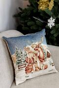 Подушка декоративная с велюром Голубое сияние Оленята 45х45см 4823093451711