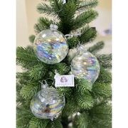 Ёлочная игрушка Шар прозрачный перламутр 10см 17425