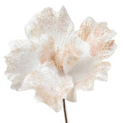 Ялинкова прикраса Квітка біла з блискітками 25см 5900410587489