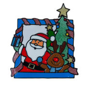 Наклейка новогодняя Санта с оленем 23х31см 5900779851900_3