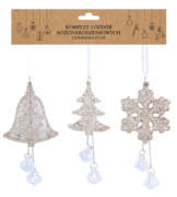Набір ялинкових іграшок Ялинка/Сніжинка/Дзвіночок 18см 5900779855939_2