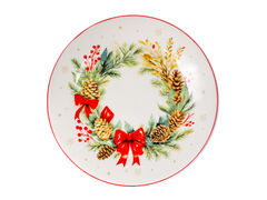 Тарелка салатная Рождественский Венок 21см 858-0167