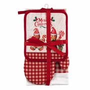 Набор прихваток + полотенце кухонное Christmas Gingerbread Имбирное печенье ART14HGR