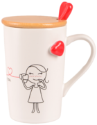 Кружка с крышкой и ложкой Love Is B 360мл B060493