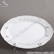 Блюдо овальное Bernadotte Белоснежные вензеля 34см