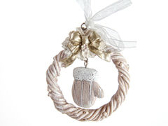 Ёлочная игрушка Веночек 8см 191-036