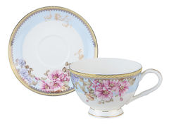 Чашка для чая с блюдцем Мери блю 200мл 264-631-1