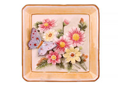 Тарелка декоративная Бабочка с маргаритками 21см 59-408