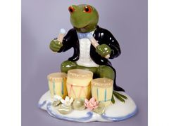 Фигурка декоративная Лягушка с барабанами 10х7х11см 461-218