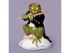 Фигурка декоративная Лягушка с флейтой 10х7х11см 461-219