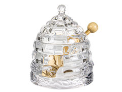 Доза для меда с крышкой+палочка 350мл 355-003