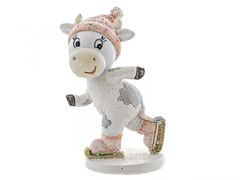 Фигурка декоративная Новогодняя коллекция Коровки на коньках 5,5х9см 192-096