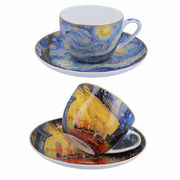 Набор чашек для чая с блюдцами Ван Гог Ночная терраса кафе, Звездная ночь 250мл 830-7119