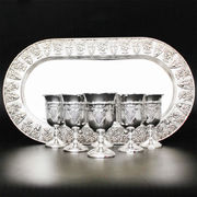 Набор рюмок+поднос Классика 28х15см 466-1107