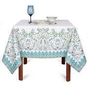 Скатерть с тефлоновой пропиткой Бирюзовый ажур 160х160см LuxoSaTeMantel-160x160DAC