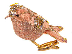 Ёлочная игрушка Новый год Птичка 15х5см 66-131