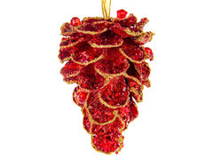 Ёлочная игрушка Новый год Шишка 14см 66-197