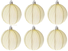 Набор ёлочных игрушек Новый год кремовый 8см 681-020