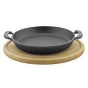 Сковорода порционная эмалированная матовая с доской HoReCa 14см 20146ED