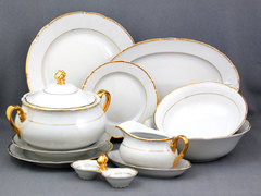 Столовый сервиз Constance Широкая отводка золото 6/27