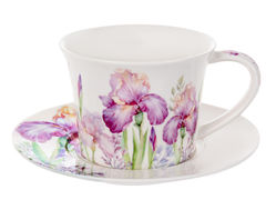 Чашка для чая с блюдцем Ирисы 250мл 924-779