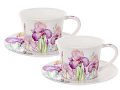 Набор чашек для чая с блюдцами Ирисы 250мл 924-780