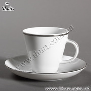 Набор чашек для эспрессо с блюдцами Tom Платиновая кайма 100мл